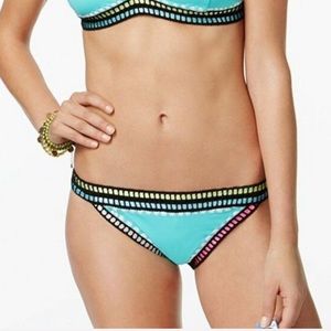 Bar III Be Weave It Aqua bikini bottoms
